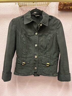 D&G Silver Button-Front Jean Jacket